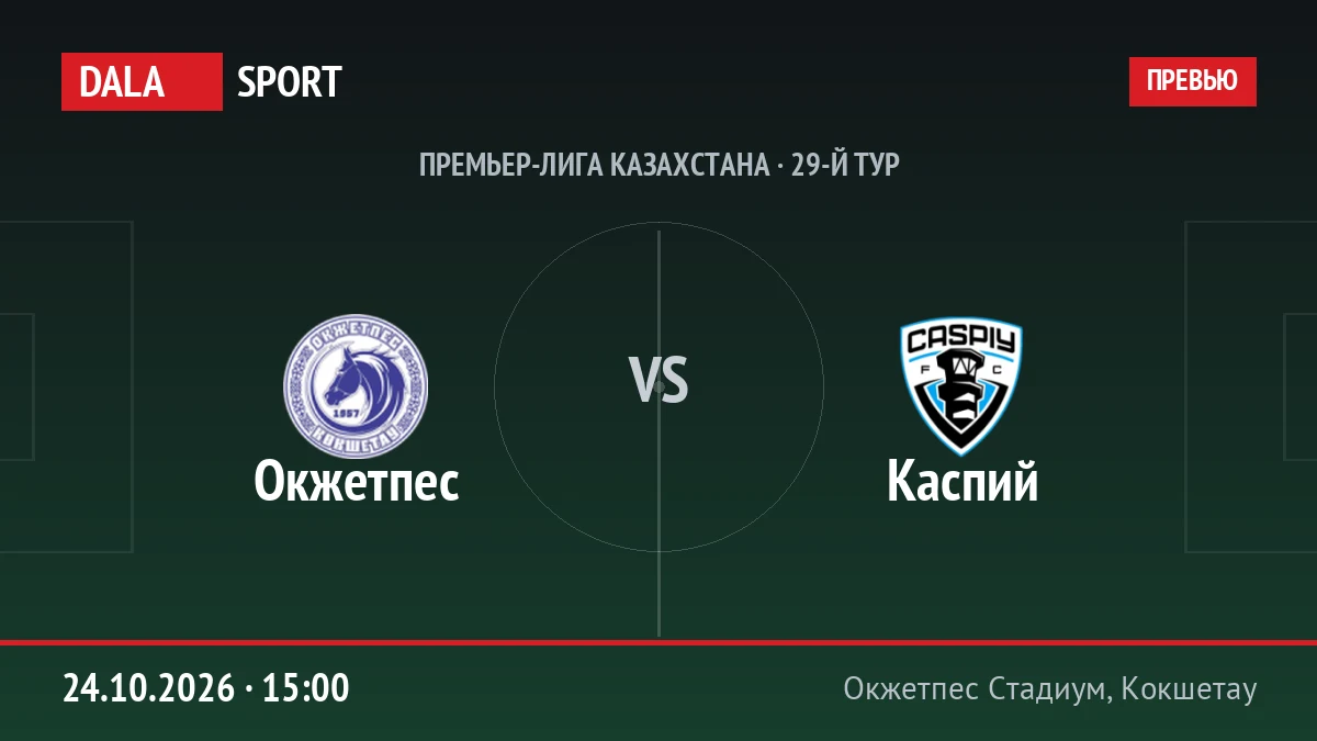 Окжетпес — Каспий, Премьер-лига Казахстана