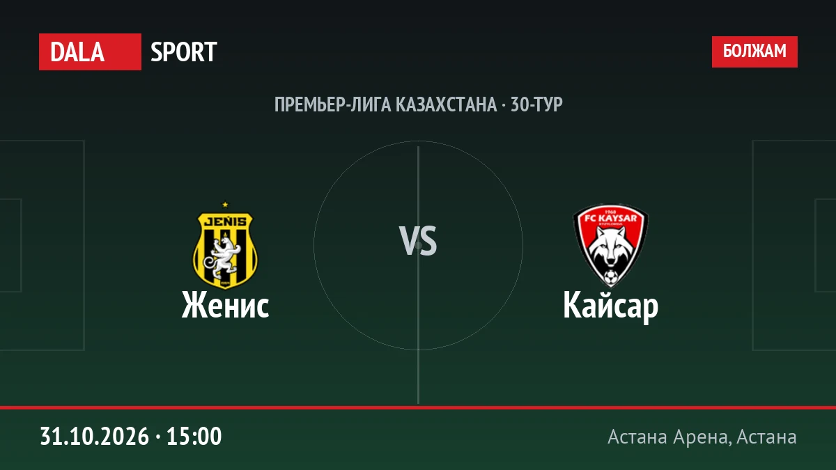 Женис — Кайсар, Премьер-лига Казахстана