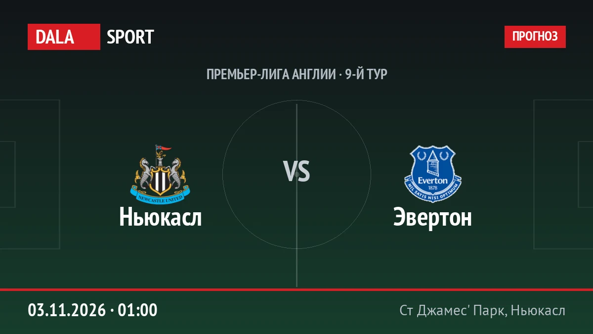 Ньюкасл — Эвертон, Премьер-лига Англии