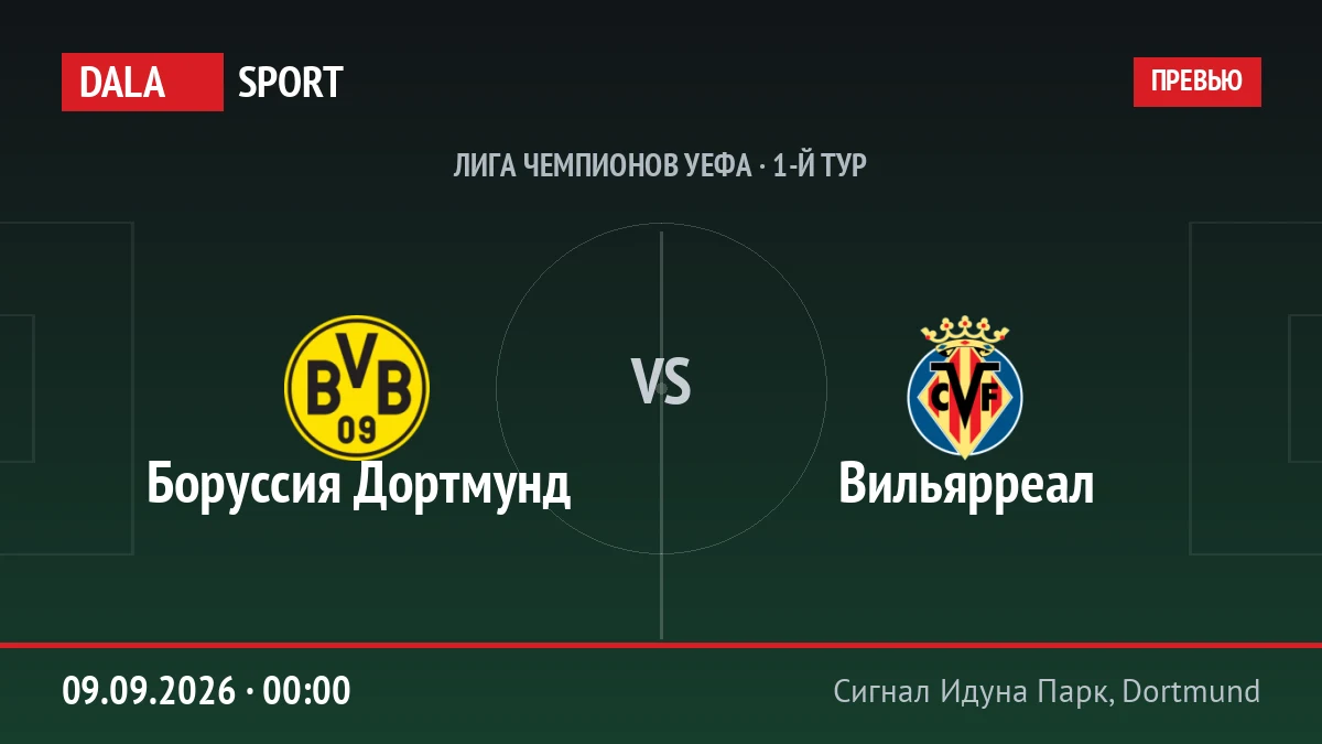 Боруссия Дортмунд — Вильярреал, Лига чемпионов УЕФА