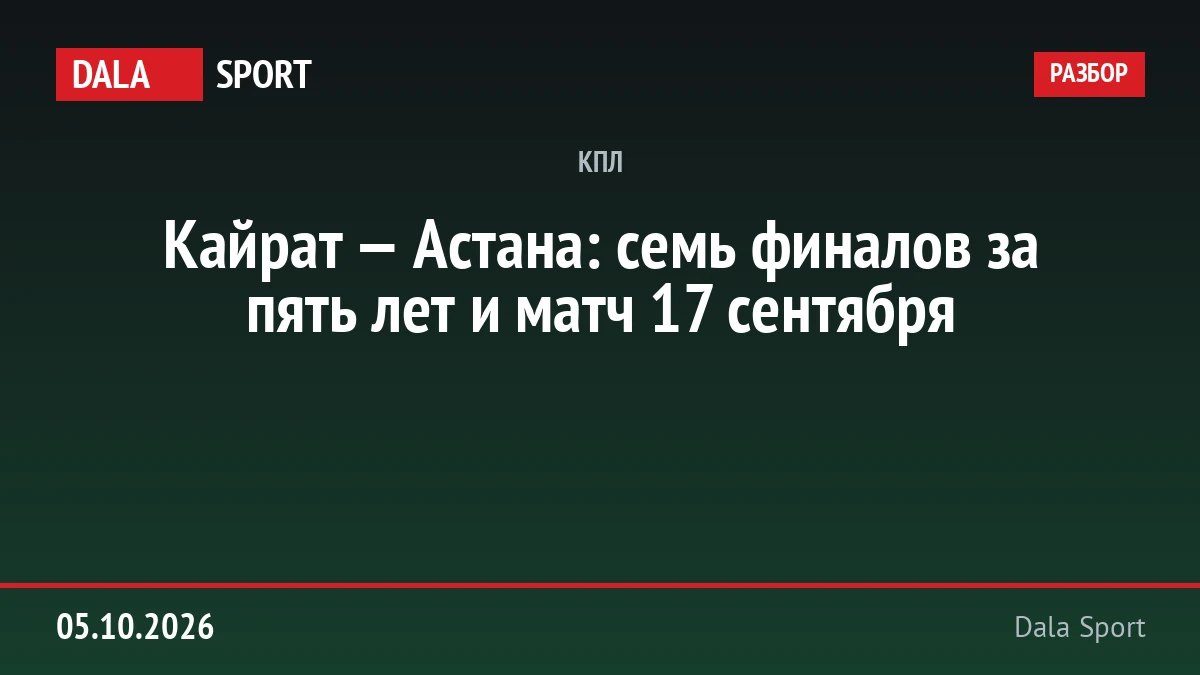 Кайрат — Астана: семь финалов за пять лет и матч 17 сентября