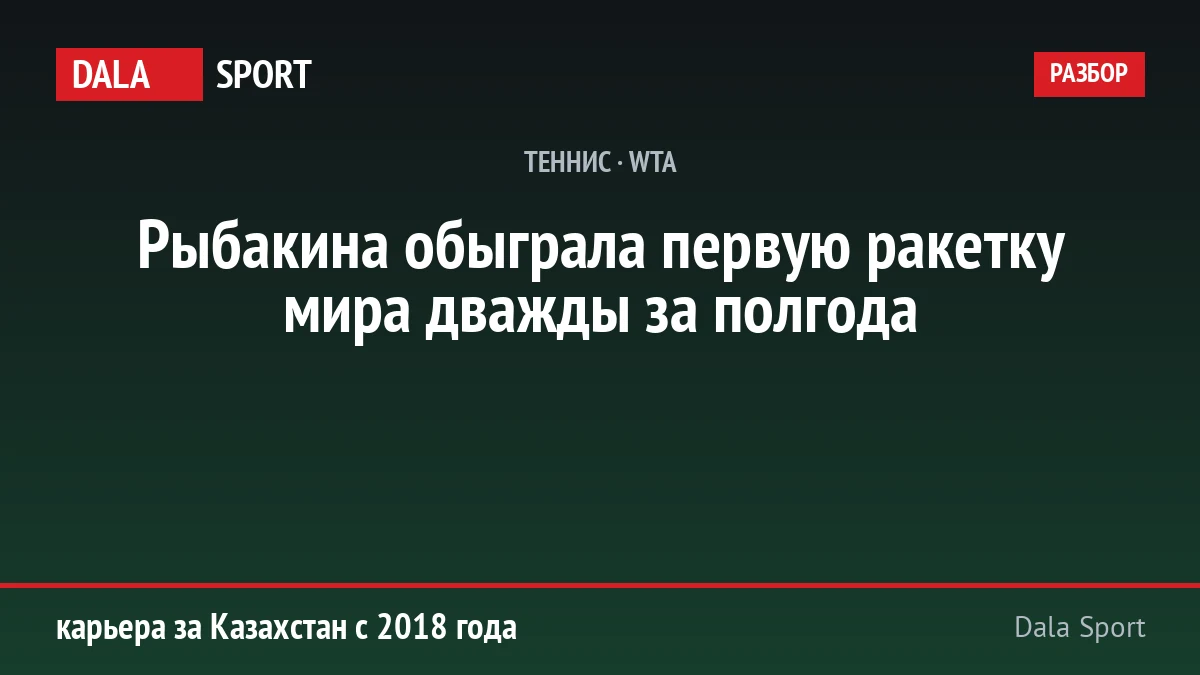 Елена Рыбакина: карьера в цифрах